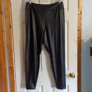 Aerie Offline Polyurethane Black Leather Like Pants XXL Goth Rocker Disco Dancer